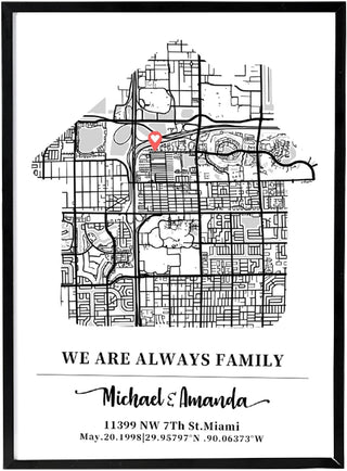 Yosayd unframed paper map print; any frame shown is not included